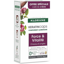 Klorane Keratincaps Erő és Vitalitás 90 kapszula vitamin és táplálékkiegészítő