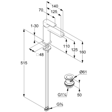 Kludi Renon mosdócsaptelep 110 push-open coolstart matt fehér csaptelep