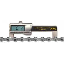 KMC digitális láncnyúlás mérő, acél, ezüst színű kerékpár és kerékpáros felszerelés