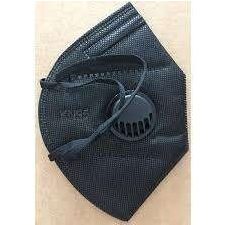  KN95 Szelepes maszk - fekete védőmaszk