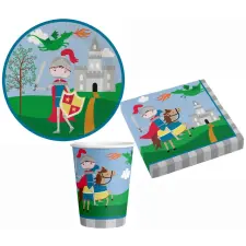  Knight, Lovag party szett 36 db-os 23 cm-es tányérral party kellék