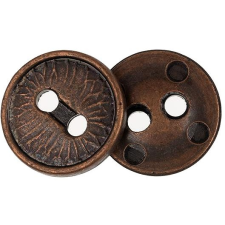 Knoflíky Žirovnice Bellatex 1 cm bronz 2 lyuk 343959, 6 darabos készlet rövidáru