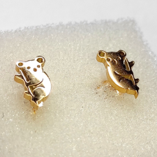  Koalás nemesacél fülbevaló, arany színű fülbevaló