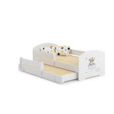 Kobi Franciaágy Luk 160x80 - Kék Teddymackó gyermekágy