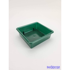 Kocka műanyag tál 1/2 tűzőhabos 11x11cm - Zöld dekorációs kellék