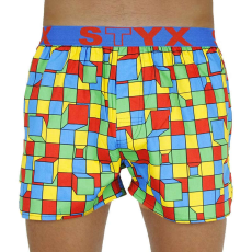  Kockák art férfi klasszikus boxeralsó Styx sport gumi (B959) S