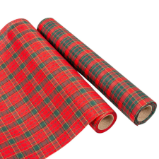  Kockás dekor anyag piros-zöld 28X270cm dekorációs kellék