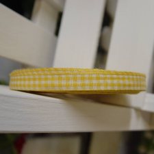  Kockás szalag 1cm sárga szalag, masni