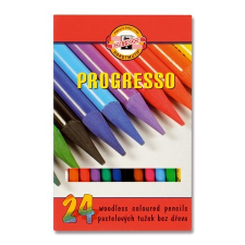 KOH-I-NOOR Színes ceruza készlet, henger alakú, famentes,  "Progresso 8758/24", 24 különböző szín színes ceruza