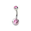  Köldök piercing titánból (pink kővel)