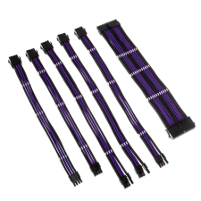 Kolink Core Adept tápkábel hosszabbító szett - Jet Fekete/Titán Lila kábel és adapter