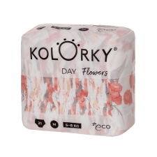 Kolorky Day öko pelenka, virágok, M (5-8kg), 21db pelenka