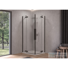 Kolpa San Polaris Q 100 B/1 szögletes nyílóajtós zuhanykabin, fekete 515360 kád, zuhanykabin