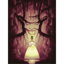 Komar Disney Tiana Dr. Facilier falikép 30 cm x 40 cm sárga grafika, keretezett kép