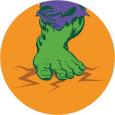 Komar nemszőtt fotótap. Dot Avengers Hulk's Foot Pop Art öntapadó átmérő 125 cm tapéta, díszléc és más dekoráció