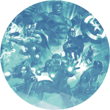 Komar nemszőtt fotótapéta Dot Avengers Blues Power öntapadó átmérő 125 cm tapéta, díszléc és más dekoráció
