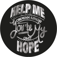Komar nemszőtt fotótapéta Dot Star Wars Help Me Obi öntapadó átmérő 125 cm tapéta, díszléc és más dekoráció