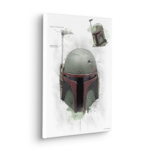Komar Star Wars Boba Fett Helmet Sketch feszített vászonkép szürke grafika, keretezett kép