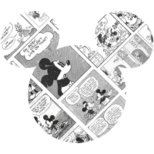 Komar vlies fotótapéta öntapadós Mickey Head Comic Cartoon 127 cm x 127 cm tapéta, díszléc és más dekoráció