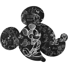 Komar vlies fotótapéta öntapadós Mickey Head Illustration 127 cm x 127 cm tapéta, díszléc és más dekoráció