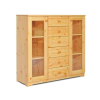 Komforttéka Petra 2 üvegajtó 6 fiókos fenyő komód