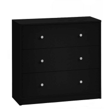  Komód, 3 fiókos, fekete, MAY 3 bútor