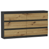  Komód 6 fiókos 140 cm- R140 antracit - artisan tölgy
