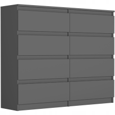  Komód 8 fiókos 120 cm R120-S8 - antracit bútor