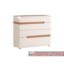  Komód, fehér - extra magas fényű HG/sonoma tölgyfa, LYNATET 44 TÍPUS bútor