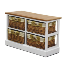  Komód, fehér/mézes, GINGER 4 bútor