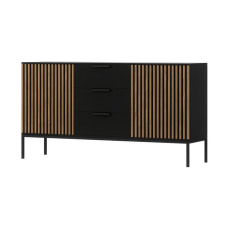  Komód MEORATI 150x40 cm, fekete/tölgy artisan bútor