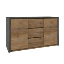  Komód, tölgy lefkas sötét/smooth szürke, MONTANA K2DP bútor