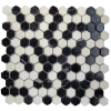  Kőmozaik Premium Mosaic Stone feketésfehér 28x30 cm matt STMOSHEXW