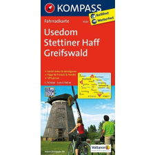 Kompass 3023. Usedom, Stettiner Haff, Greifswald kerékpáros térkép 1:70 000 Fahrradkarten térkép