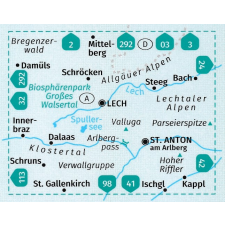 Kompass 33. Arlberg turista térkép, Verwallgruppe turista térkép Kompass térkép