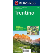 Kompass 354. Trentino, Panorama mit Straßenkarte, 1:150 000 panoráma térkép térkép