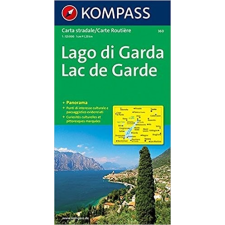 Kompass 360. Gardasee, Panorama mit Straßenkarte, 1:125 000 panoráma térkép térkép