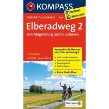 Kompass 7002. Elberadweg 2, von Magdeburg nach Cuxhaven kerékpáros térkép 1:50 000 Fahrradtourenkarte térkép