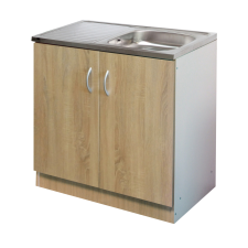  Komplett mosogató szekrény 80x50, nyílóajtós, 1med.tál, sonoma front bútor