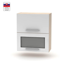 Kondela Billenő felsőszekrény üveggel 2DV, tölgy sonoma/fehér, NOVA PLUS NOPL-009-OH bútor