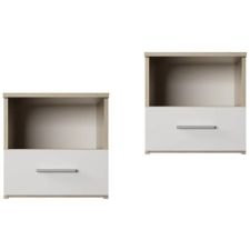 Kondela Éjjeliszekrény, 2 db, tölgy sonoma/fehér, GABRIELA bútor