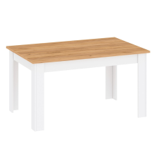 Kondela Étkezőasztal, fehér alba/tölgy craft arany, 135-184x86 cm, LANZETTE S bútor