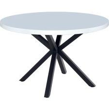 Kondela Étkezőasztal, fehér matt/fekete, átmérő 120 cm, MEDOR bútor