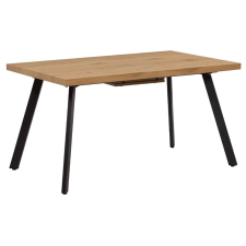 Kondela Étkezőasztal, összecsukható, tölgy/fém, 140-180x80 cm, AKAIKO bútor