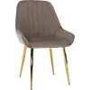 Kondela Étkezőszék, szürkésbarna Taupe/gold króm-arany, PERLIA