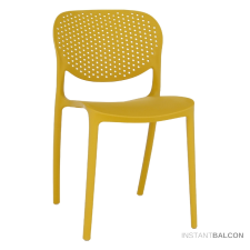 Kondela Kis helyigényű rakásolható műanyag erkély szék,sárga - FEDRA NEW kerti bútor