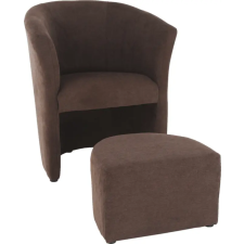 Kondela Klub fotel puffal, barna, ROSE bútor
