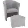 Kondela Klub fotel puffal, szürke, ROSE