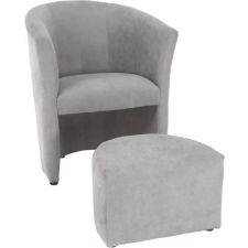 Kondela Klub fotel puffal, szürke, ROSE bútor