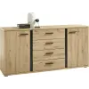 Kondela Komód, artisan tölgy/fekete, KANODE